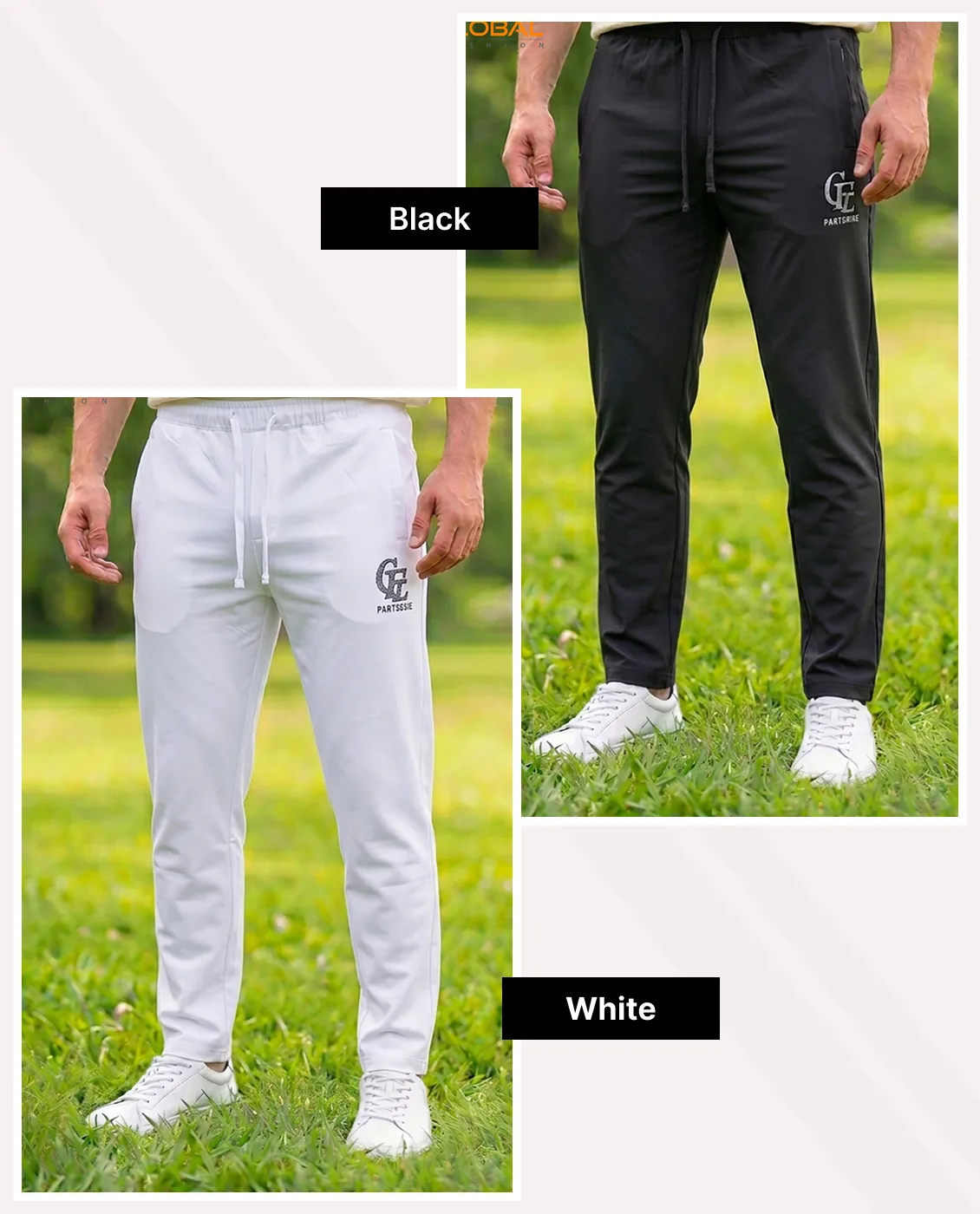 Premium Chinese Dubi Fabric Trousers - Combo-2(Black &amp; White)