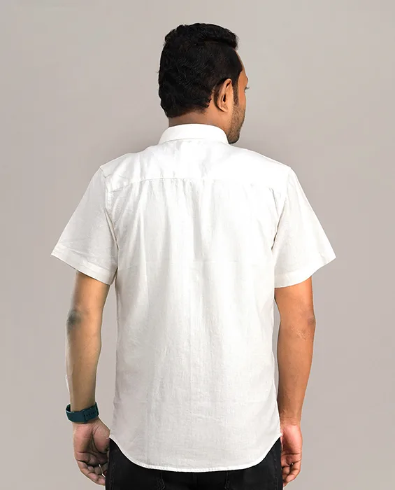 Remi Cotton Premium Short Sleeve Shirt - Combo-02-(Sky & Off-white)