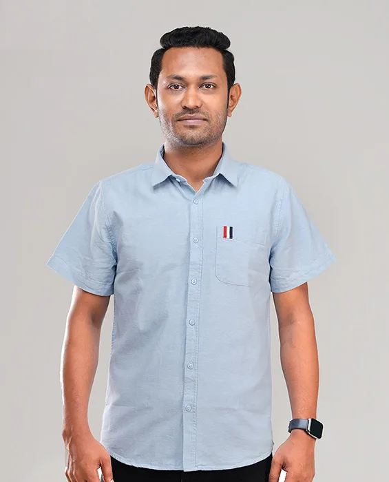 Remi Cotton Premium Short Sleeve Shirt - (Sky blue)