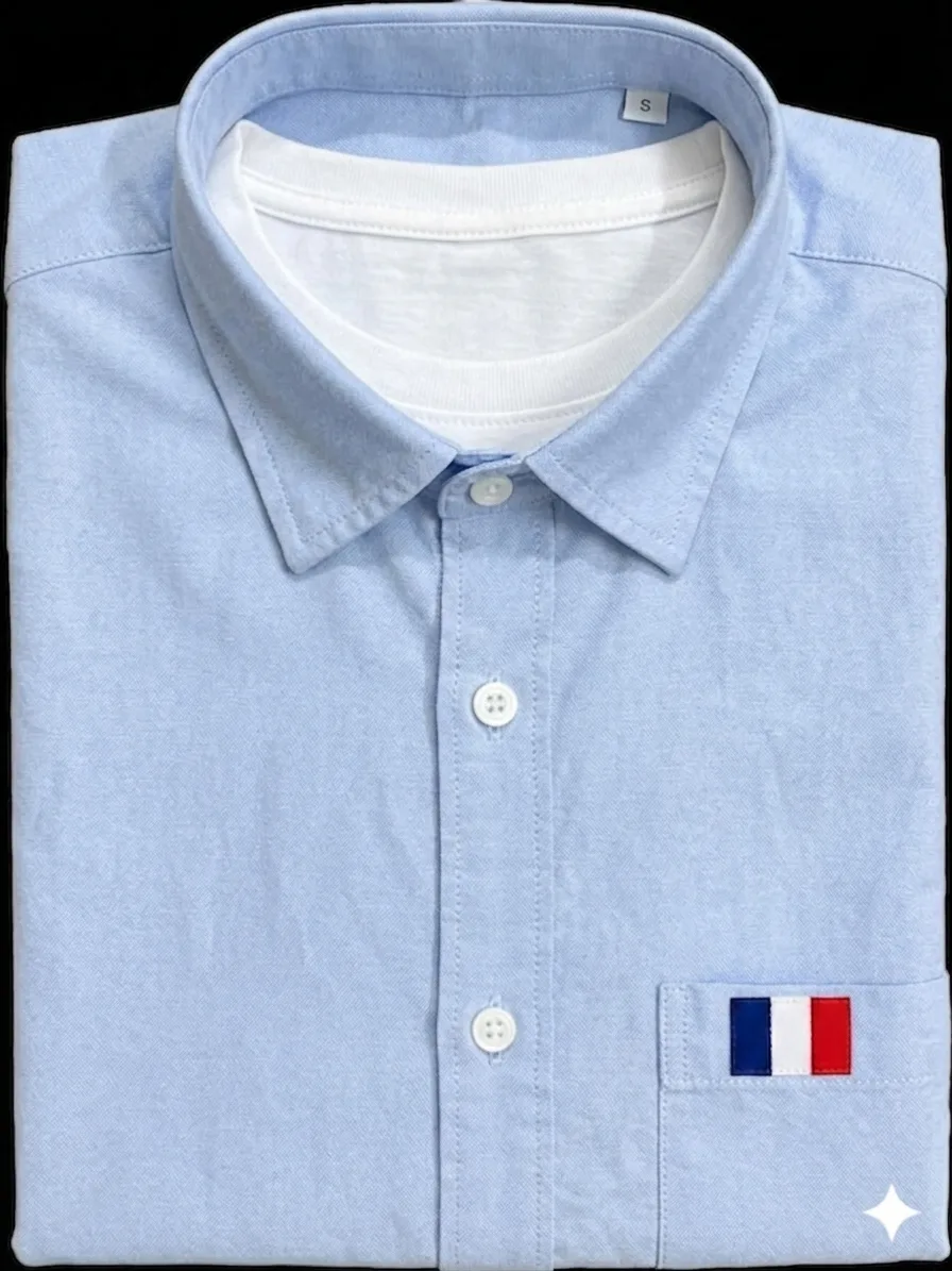 Remi Cotton Premium Short Sleeve Shirt - (Sky blue)