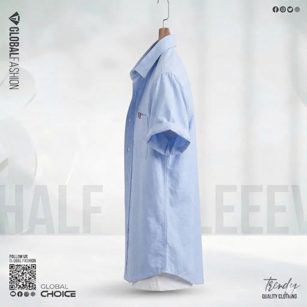 Remi Cotton Premium Short Sleeve Shirt - (Sky blue)
