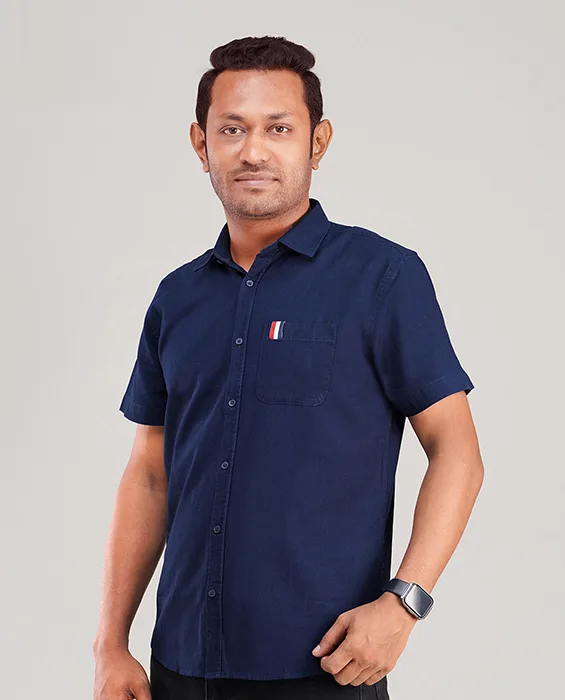 Remi Cotton Premium Short Sleeve Shirt - (Navy blue)