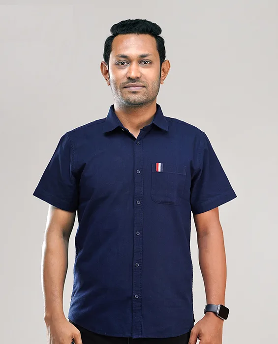Remi Cotton Premium Short Sleeve Shirt - (Navy blue)