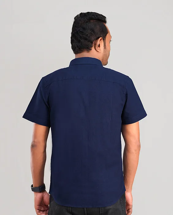 Remi Cotton Premium Short Sleeve Shirt - (Navy blue)