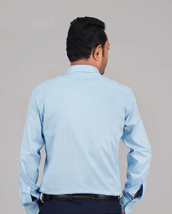 Premium Cotton Full Sleeve Formal Shirt - (Sky Blue)