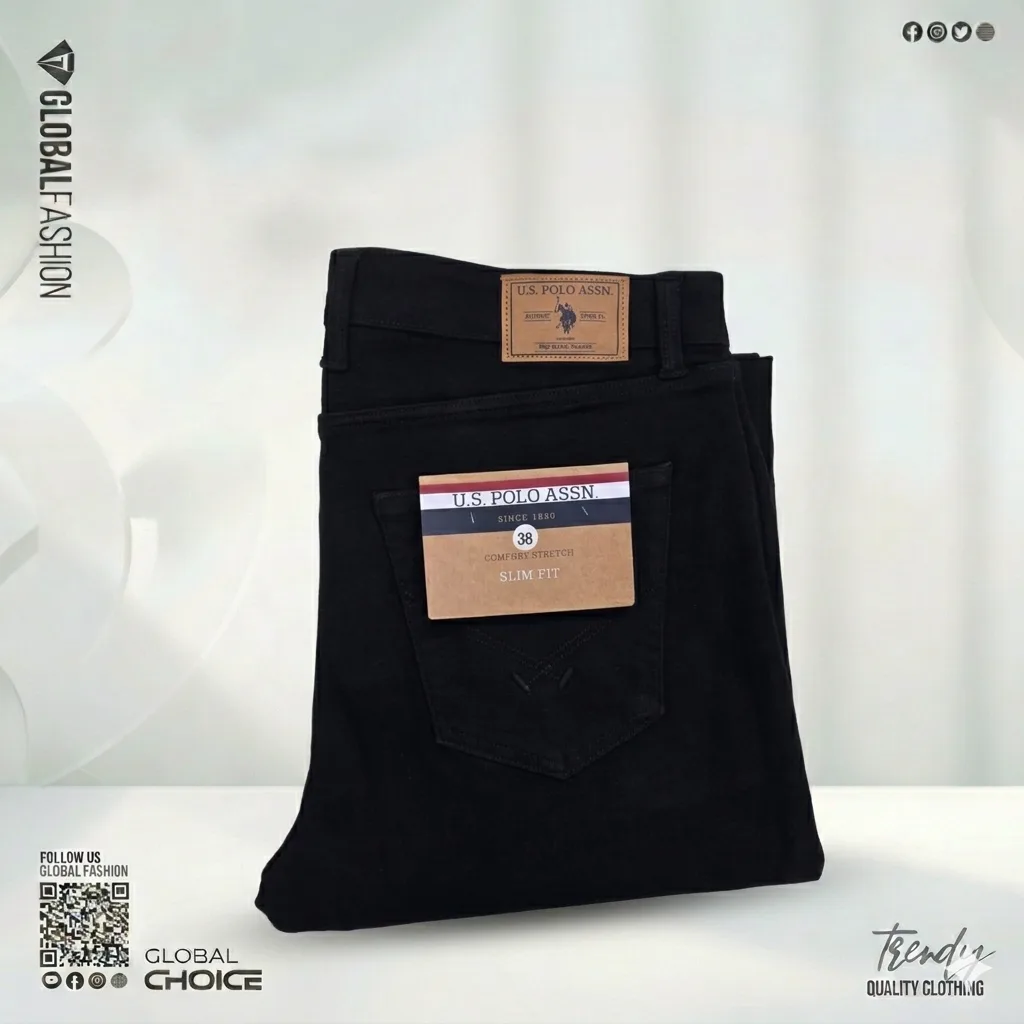 Premium Quality U.S. POLO Denim Pant - (Z-Black)