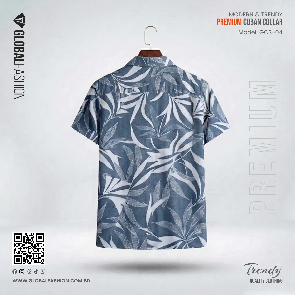 Premium Short Sleeve Cuban Collar Shirt - (Sky blue)