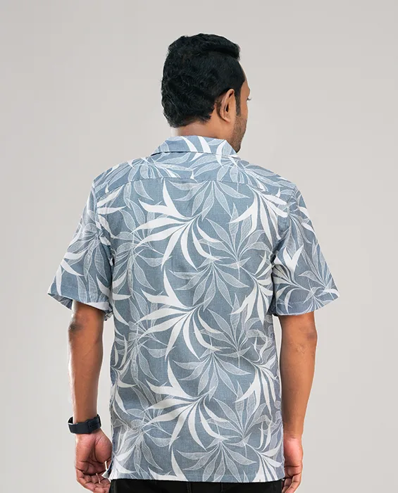 Premium Short Sleeve Cuban Collar Shirt - (Sky blue)
