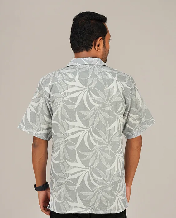 Premium Short Sleeve Cuban Collar Shirt - Combo-02(Sky & Ash)