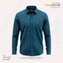 Premium Imported Cotton Full Sleeve Shirt - (Teal Blue)