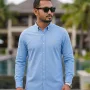 Men's Premium Cotton Full Sleeve Shirt - (Sky Blue)