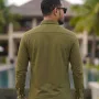 Men's Premium Cotton Full Sleeve Shirt - (Olive)