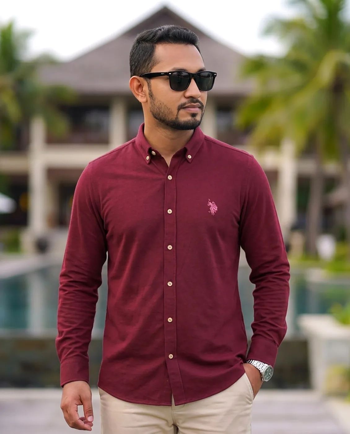 Men's Premium Cotton Full Sleeve Shirt - Combo-02-(White, Black, Maroon & Sky)