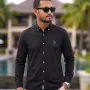 Men's Premium Cotton Full Sleeve Shirt - (Black)