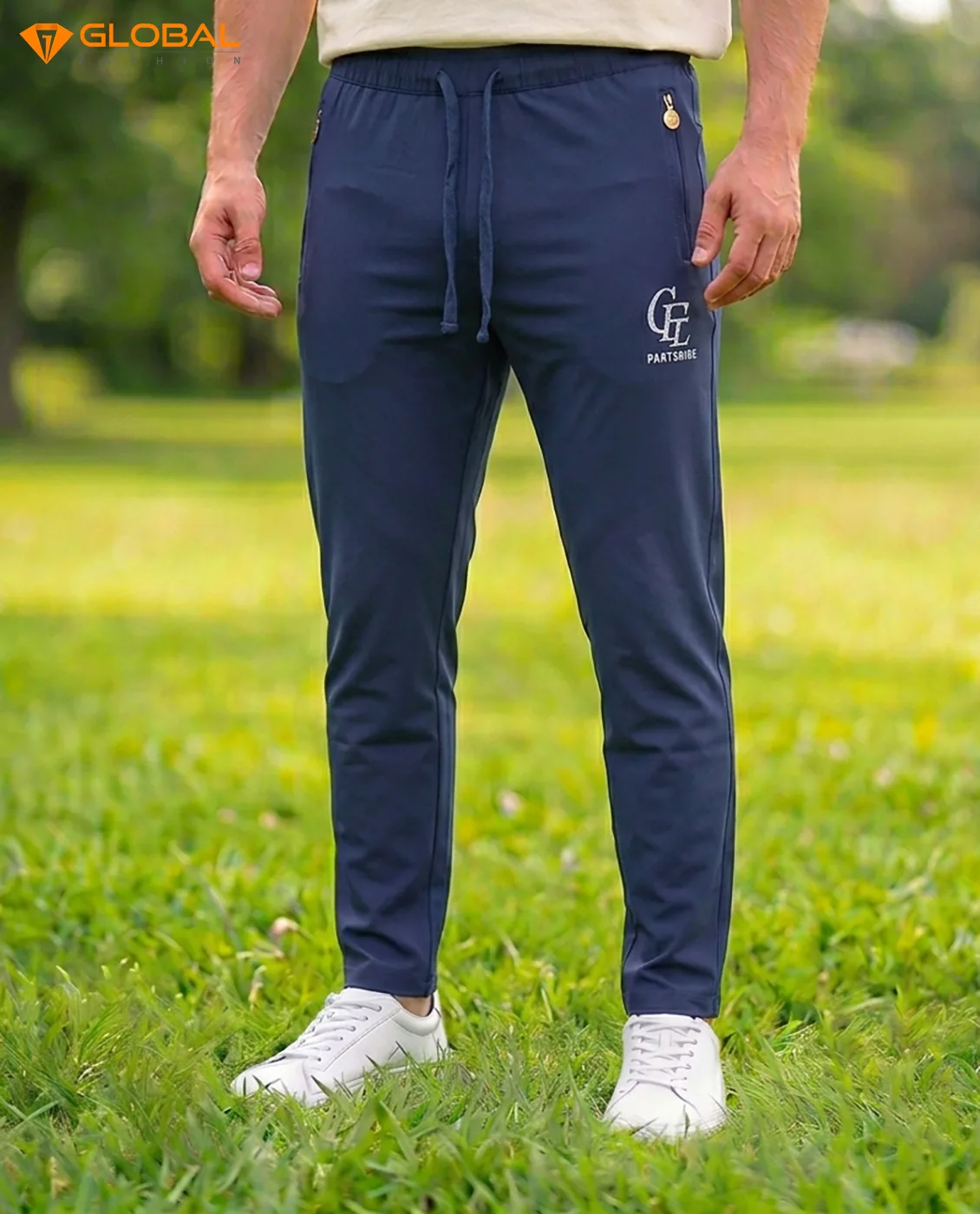 Premium Chinese Dubi Fabric Trousers - (Navy-blue)