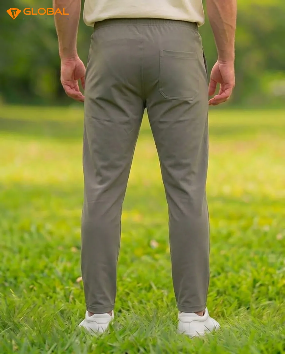 Premium Chinese Dubi Fabric Trousers - (Olive-grey)