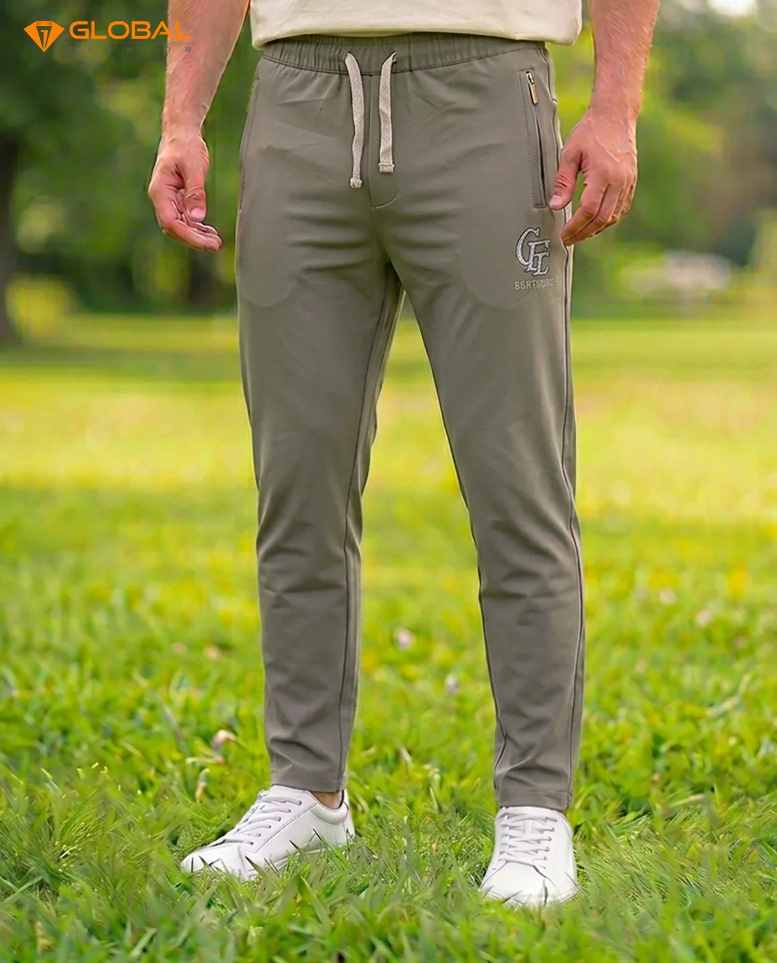 Premium Chinese Dubi Fabric Trousers - (Olive-grey)