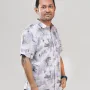 Digital Printed Premium Short Sleeve Shirt - (Sky blue)
