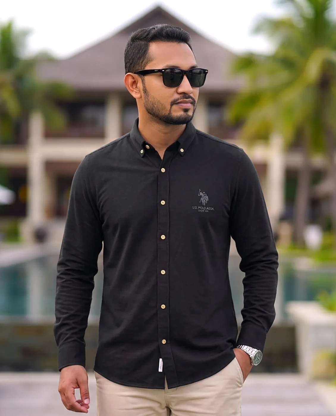 Men's Premium Cotton Full Sleeve Shirt - (Black)